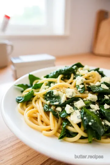 Creamy Blue Cheese Pasta with Wilted Greens steps