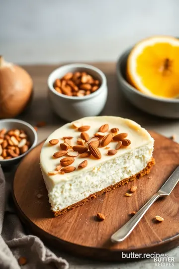 Bake Coconut Cheesecake with Almonds presentation