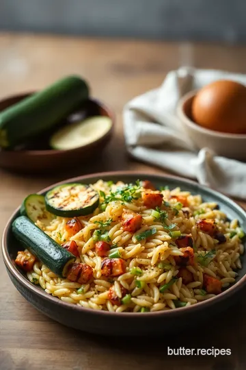 Grilled Orzo Salad with Fresh Zucchini ingredients