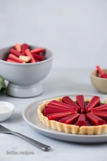 Delicious Roasted Rhubarb Bakewell Tart steps