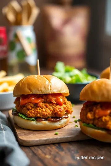 Fried Buffalo Chicken Tender Bagel Sandwiches presentation