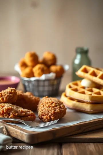 Crispy Chicken Tenders with Coconut Flour Waffles presentation