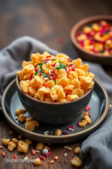 Golden Cornflake Delights with Sprinkles presentation