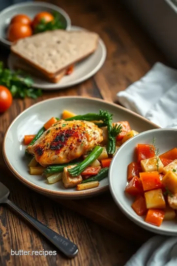 Hearty Chicken and Veggie Delight presentation