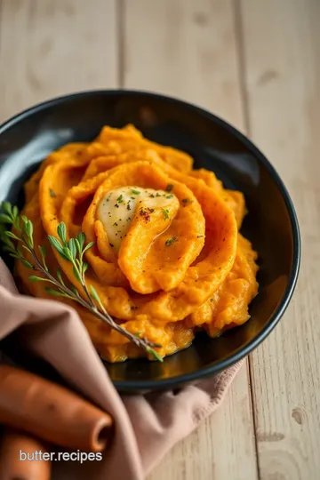 Mash Sweet Potatoes with Herbed Goodness presentation