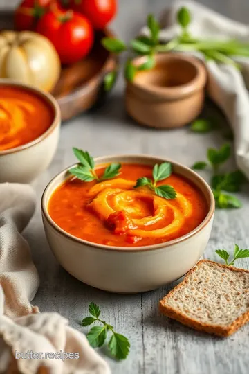 Hot Creamy Tomato Soup Delight presentation