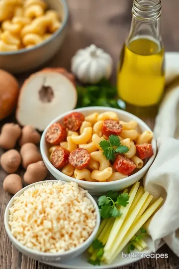 Bake Italian Mac and Cheese with Sausage ingredients