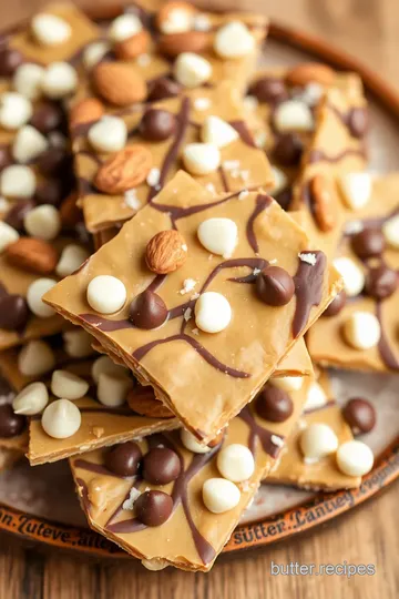 Tiger Butter Almond Bark Recipe presentation