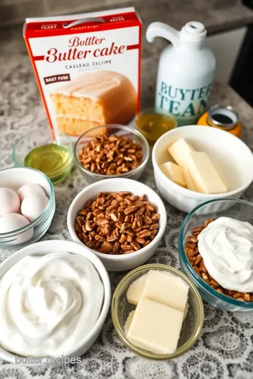 Butter Pecan Praline Poke Cake ingredients