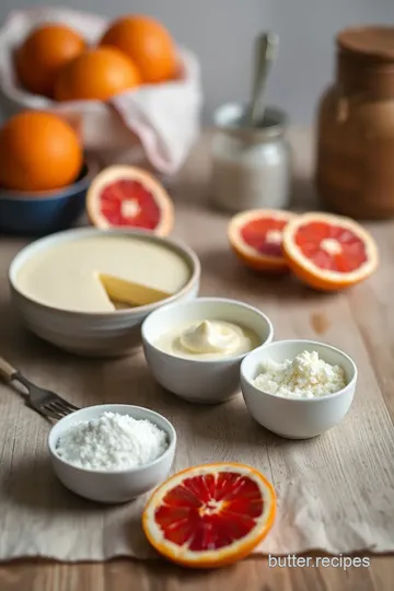 No Bake Blood Orange Cheesecake Delight ingredients