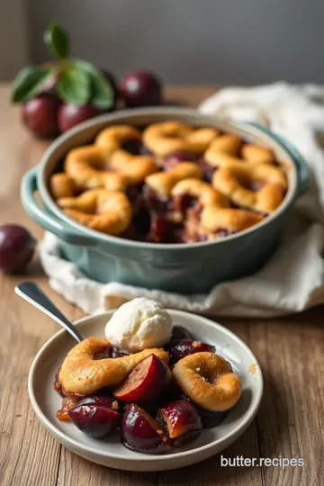 Oven-Baked Plum Cobbler Delight presentation