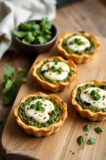 Bake Pesto Tarts with Creamy Boursin Cheese presentation