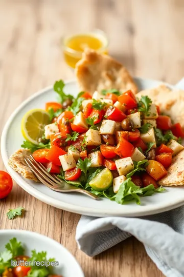 Quick Fattoush Salad with Crispy Pita Chips presentation