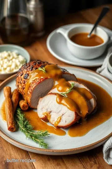 Pork Loin Roast with Rich Gravy presentation