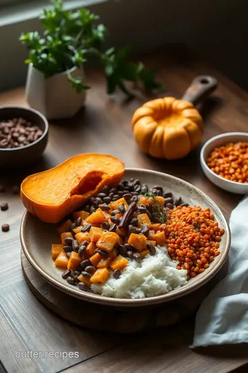 Savory Roast Butternut Squash with Spiced Lentils ingredients