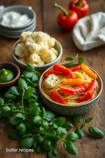 One-Pan Cauliflower Spaghetti with Peppers ingredients