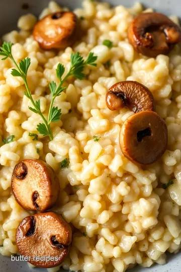 Butter Accord Risotto with Wild Mushrooms presentation