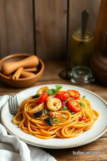 Seafood Delight Spaghetti Surprise presentation