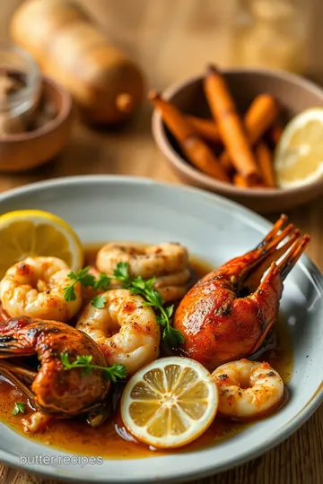 Seafood Delight with Garlic Bread presentation