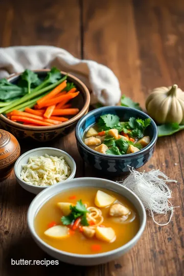 Simmered Chicken Noodle Soup with Thai Flair ingredients