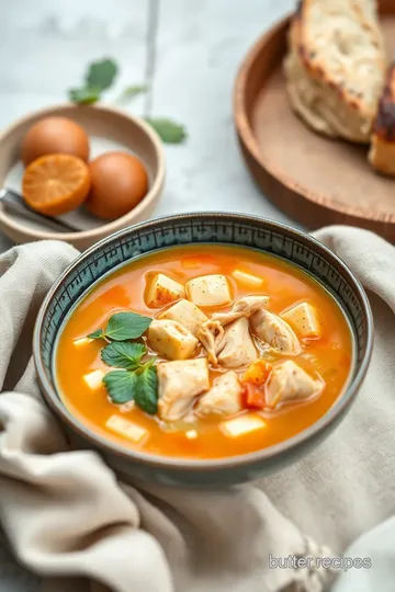 Simmered Chicken Noodle Soup with Thai Flair presentation