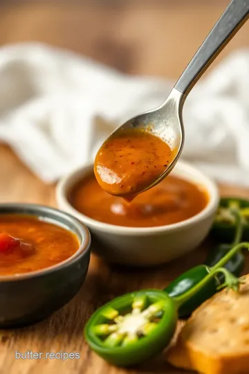 Simmered Jalapeñ o Sauce with Bold Flavors presentation