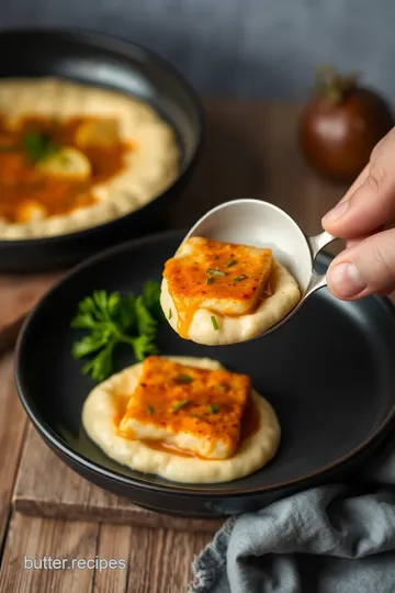 Spicy Cod with Creamy Grits Delight presentation