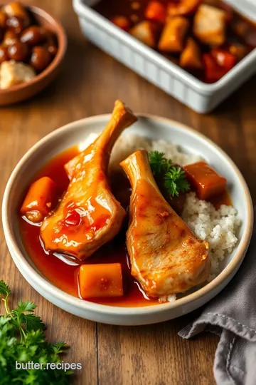 Sear Pork Chops in Tangy Sweet & Sour Sauce presentation