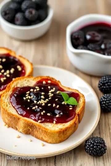 Blackberry Jam and Peanut Butter Swirl Toast presentation