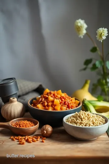 Simmered Lentil Butternut Squash Chili Delight ingredients