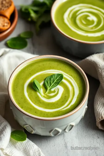 Velvety Spinach Soup Delight presentation