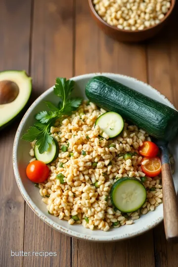 Vibrant Farro Salad with Zucchini Ribbons ingredients