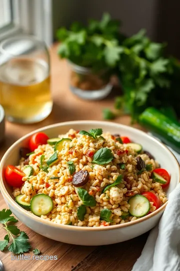 Vibrant Farro Salad with Zucchini Ribbons presentation