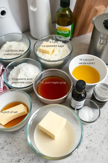 Delicious Maple Buttercream Icing ingredients