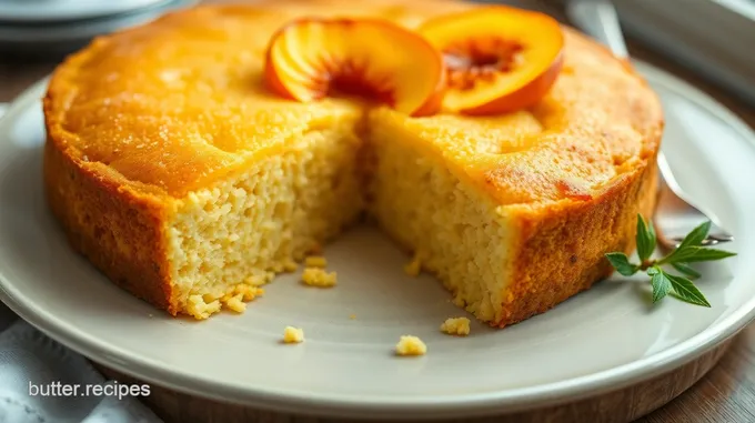 Delicious Polenta Cake with Fresh Peaches