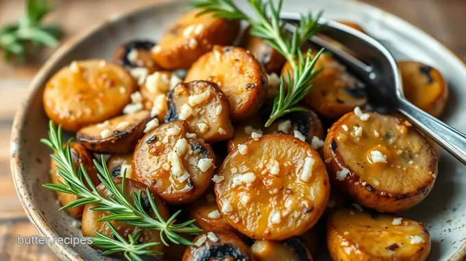 Pan Fried Garlic Mushrooms with Parmesan